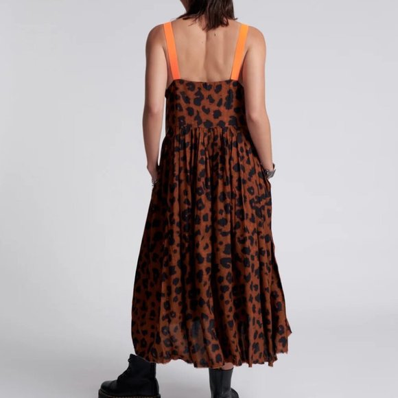 One Teaspoon Animal Print Maxi Slip Dress With Pockets Jungle Vibes Comfy Maxi - Picture 3 of 4